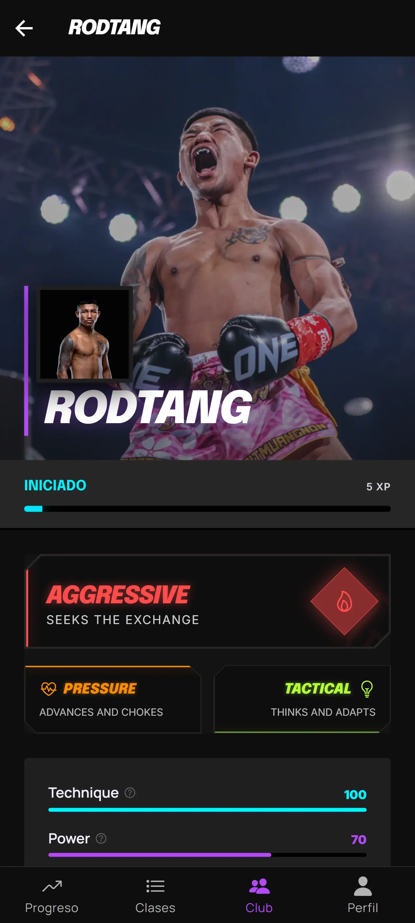 Perfil de luchador para MMA, Boxeo, Muay Thai y Jiu Jitsu - Striko